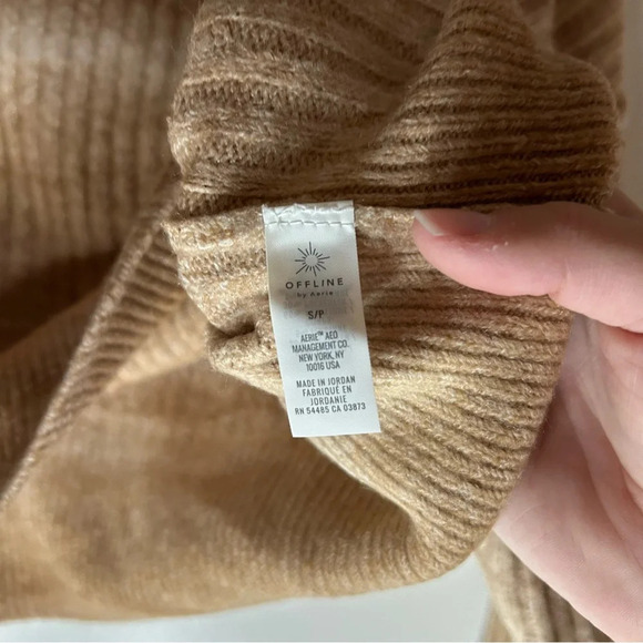 Offline By Aerie Ribbed Cropped Ombré Sweater Hooded Size Small NWT - Picture 5 of 6